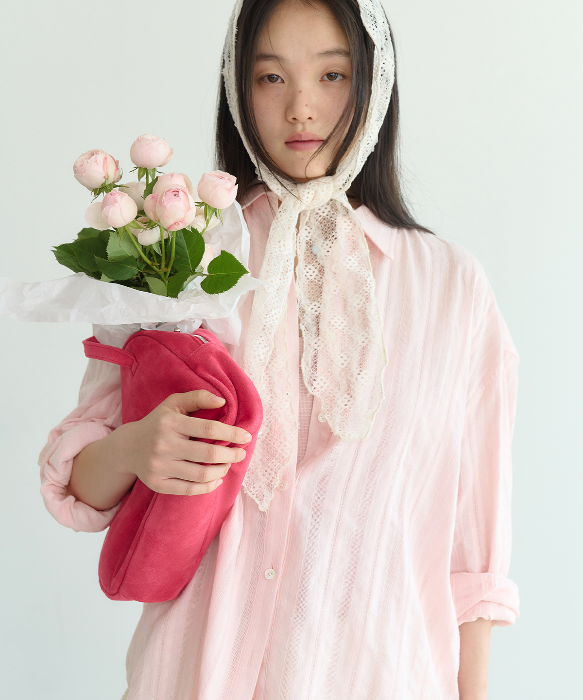 펀프롬펀(FUNFROMFUN) EYELET OVERFIT SHIRTS, PEACH
