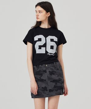 26 넘버 크롭 반팔 티셔츠 블랙