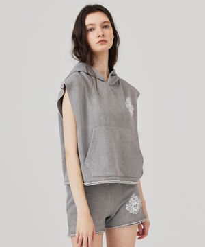 슬리브리스 후드 스웻 셔츠 쿨그레이