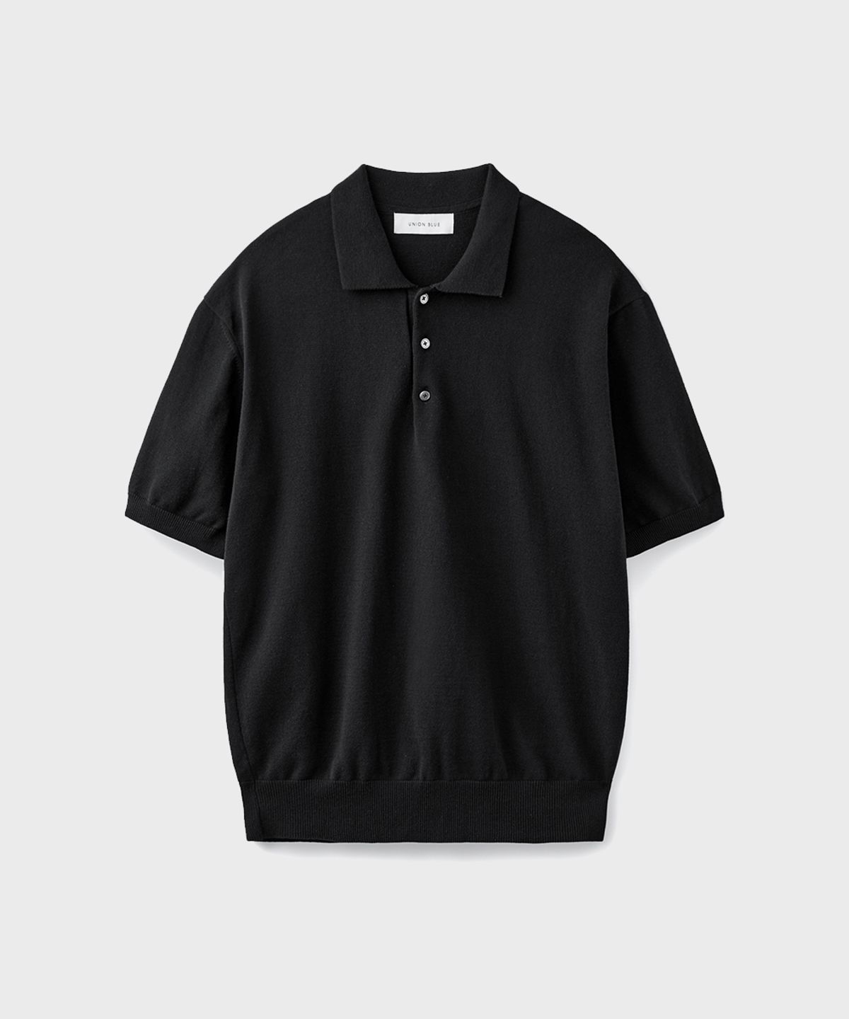 유니온블루(UNION BLUE) HARD TWIST COMFORT POLO KNIT [BLACK]