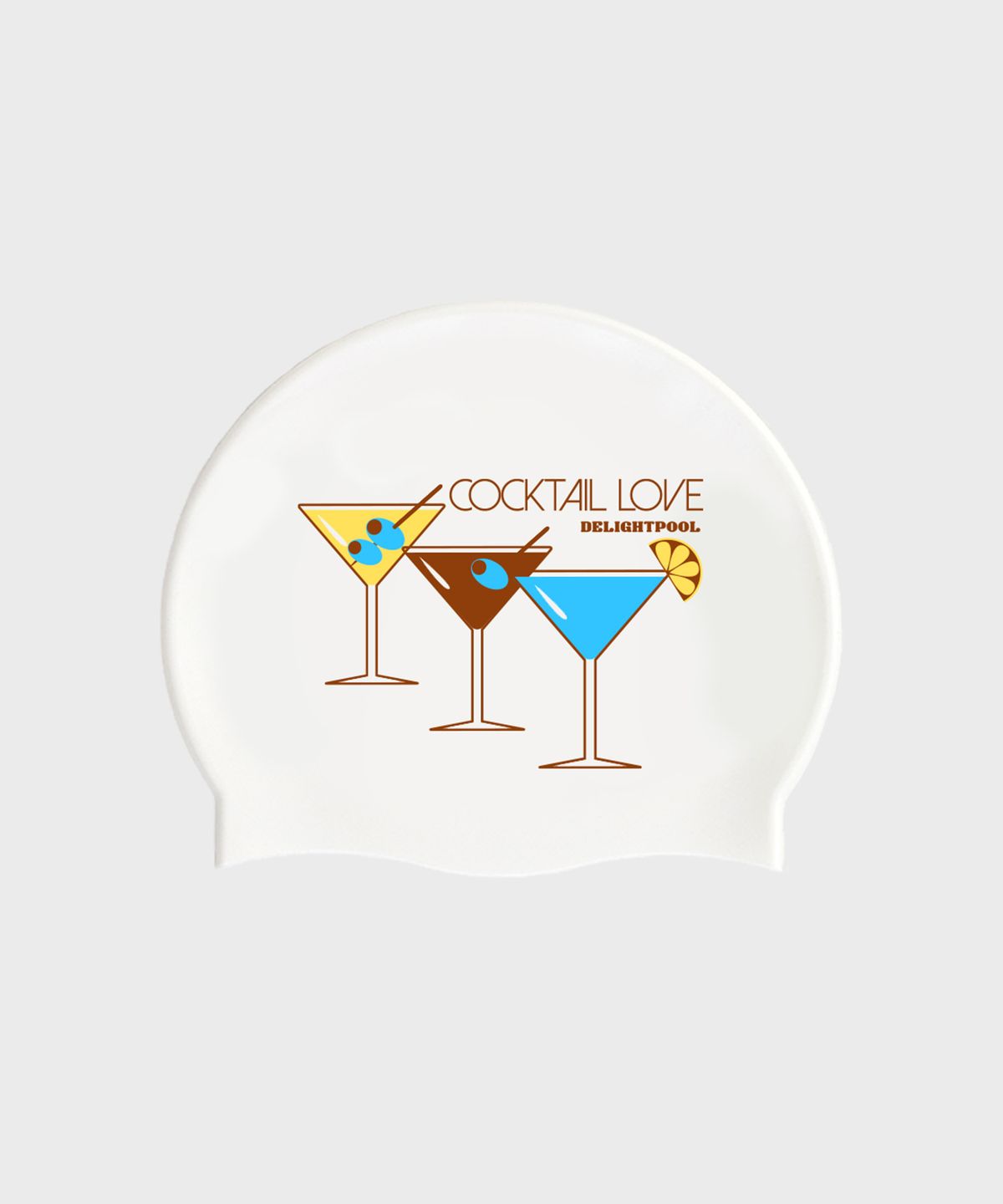 딜라잇풀(DELIGHTPOOL) Cocktail Love Swim Cap - White