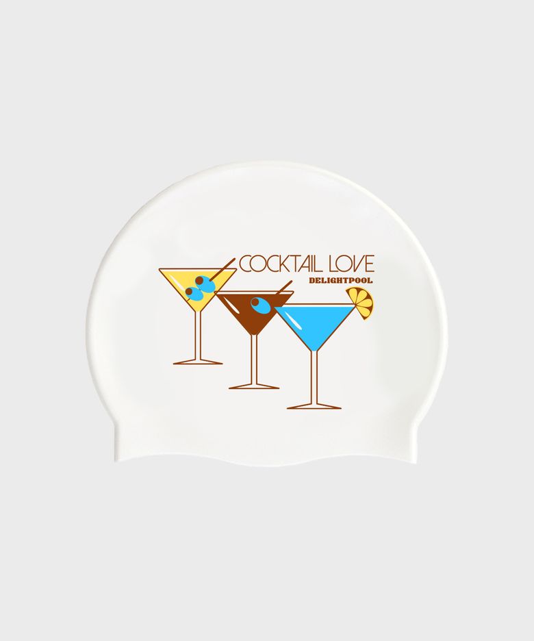 Cocktail Love Swim Cap - White