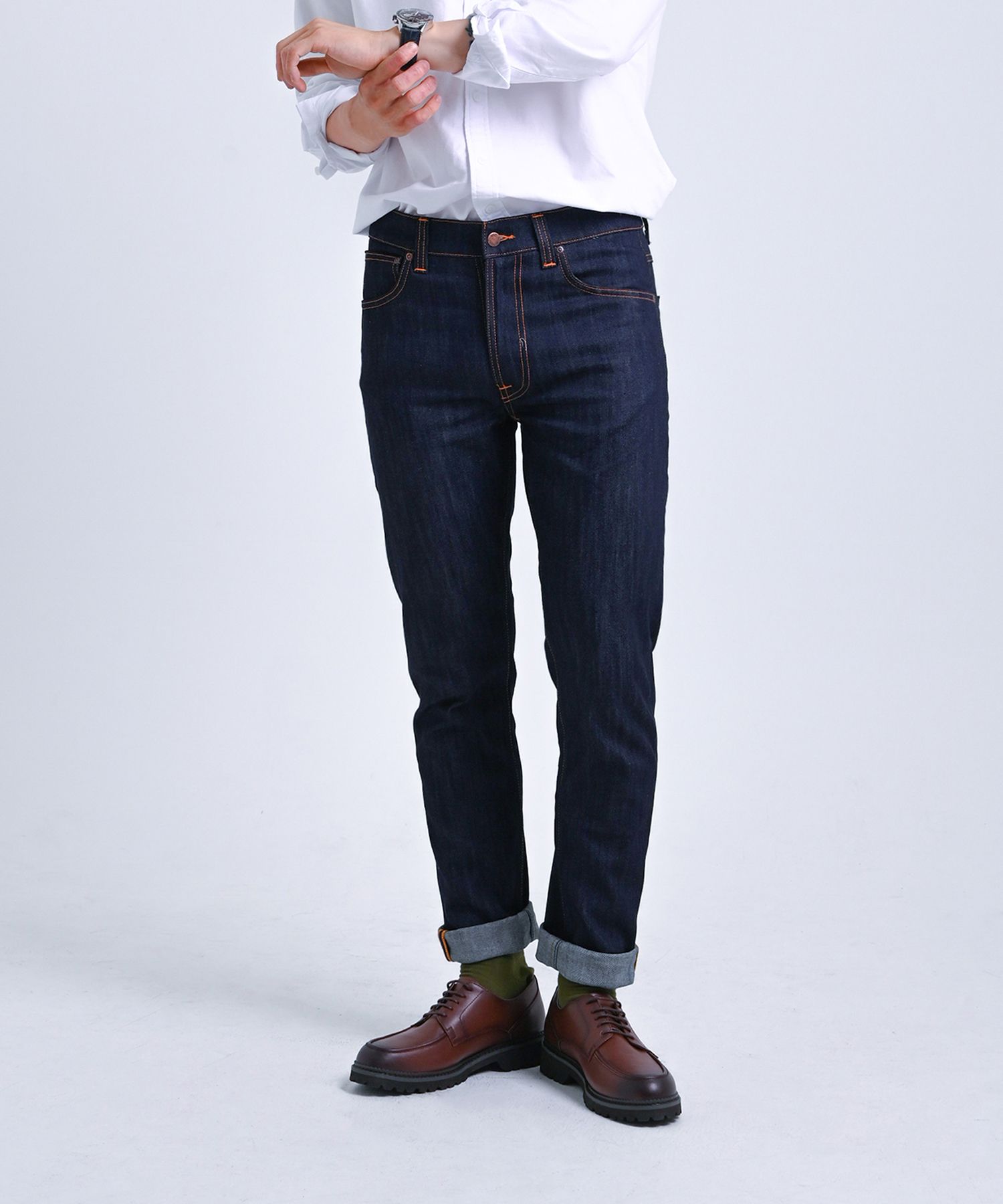 メンズ 美品✨NudieJeans LEANDEAN EcruEmpo W33