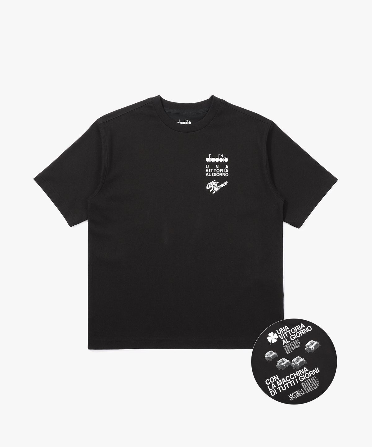 디아도라(diadora) 알파로메오 카 레이스 반팔 티셔츠 BLACK
