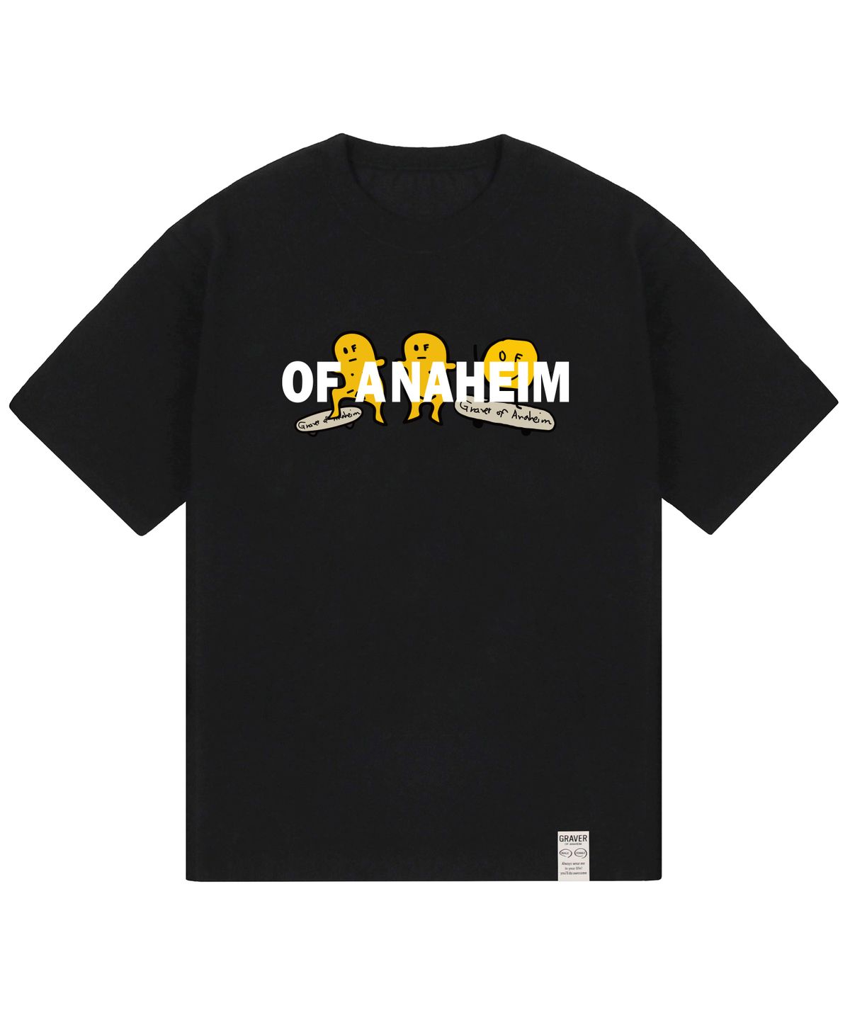 그레이버(GRAVER) [UNISEX]3스마일 보드 반팔티_블랙/화이트 로고