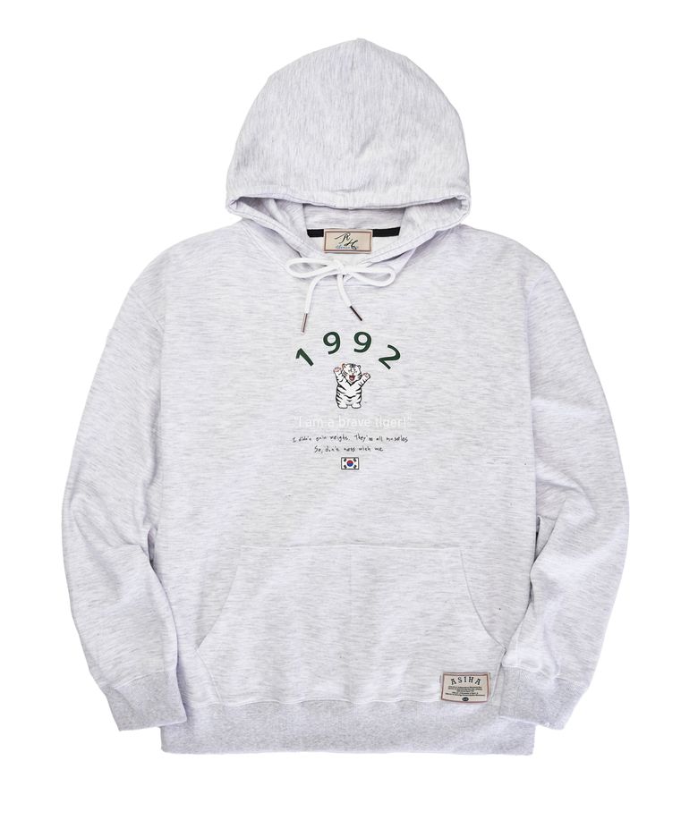 AH24 03HWH BRAVE TG HOODIE 아시하 1992 살찐 호랑이 후디 WHITE