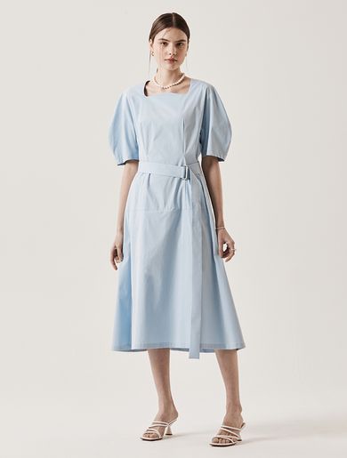 르이엘(LE YIEL) Curved Midi Dress_Light Blue  커브드 미디 드레스_라이트 블루