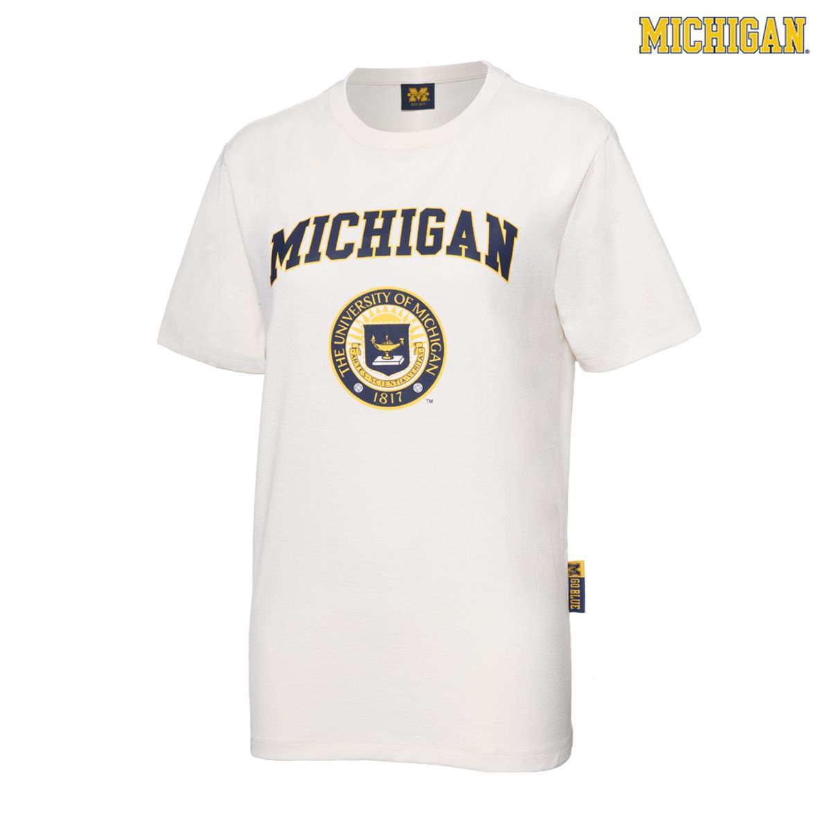 미시간 유니버시티(UNIVERSITY OF MICHIGAN) 여성 캐주얼 반팔 티셔츠 아이보리