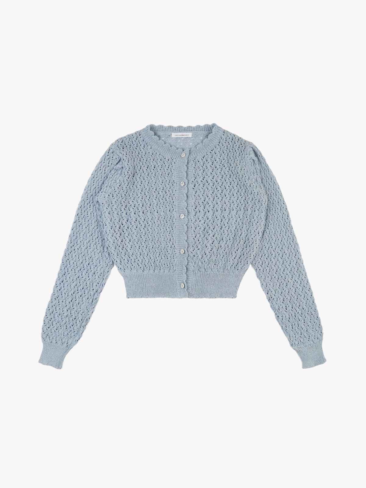 핑크파인애플(PINK PINEAPPLE) MARGARET PUNCHING CARDIGAN_SKY BLUE