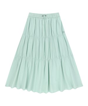 OG 우븐 스트레치 셔링 롱 스커트-라이트카키