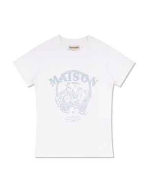 우먼즈 프루츠 스판싱글 저지 반소매 티셔츠 화이트블루(FCD2TS512W)