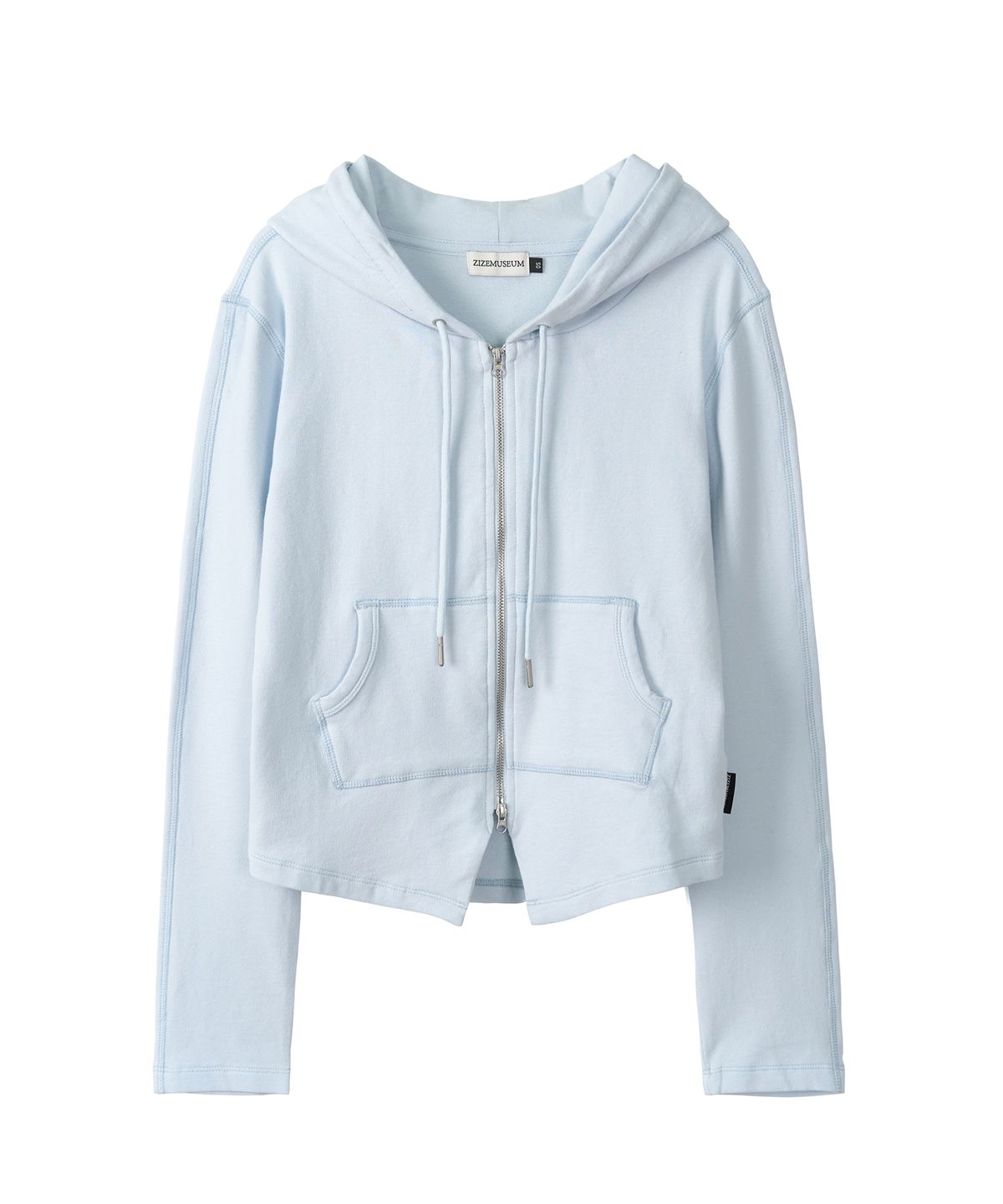 지제뮤지엄(ZIZEMUSEUM) BASIC SLIM ZIP-UP HOODIE (BABY BLUE)