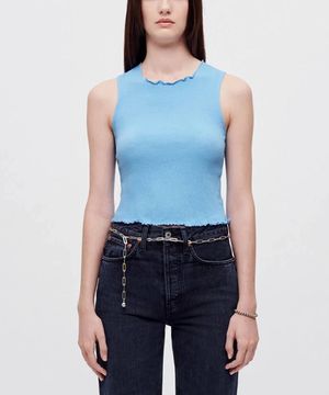 (W) 크링클 하이 넥 탱크 캐롤라이나 블루 CRINKLE HIGH NECK TANK CAROLINA BLUE