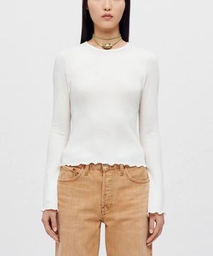 (W) 크링클 벨 롱 슬리브 빈티지 화이트 CRINKLE BELL LONG SLEEVE VINTAGE WHITE