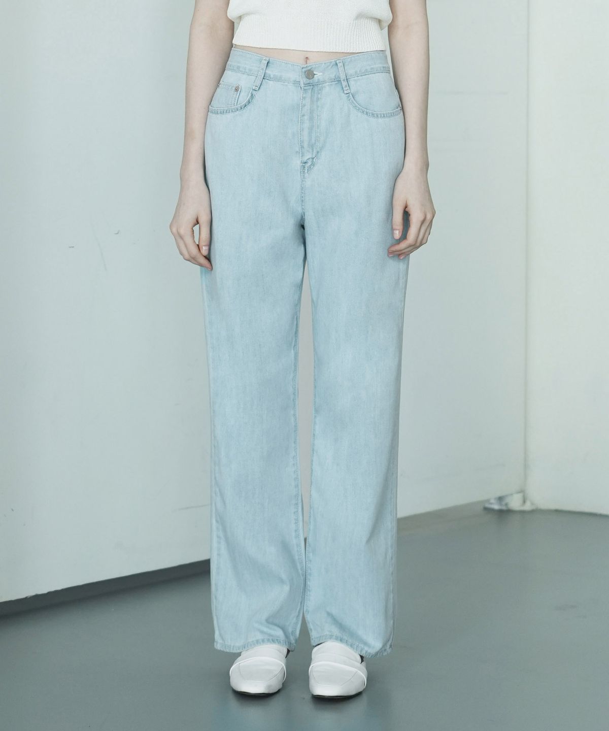 와르 포 우먼(WAARFORWOMAN) [-6cm 숏버전 추가] W1045 썸머 와이드 데님 팬츠_연청