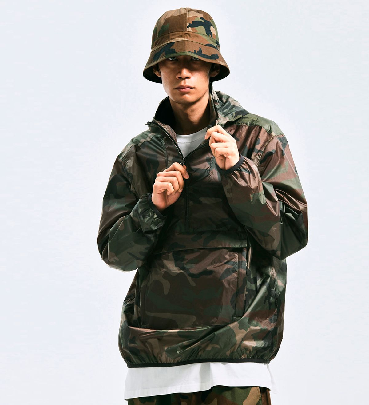 엑스트라오디너리(EXTRAORDINARY) CAMOUFLAGE ANORAK  WOODLAND CAMO