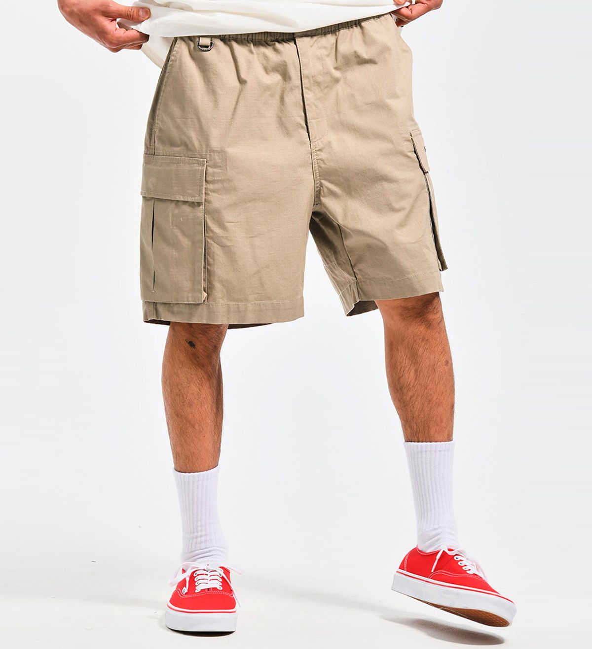 엑스트라오디너리(EXTRAORDINARY) SOLID CARGO RIPSTOP SHORTS  BEIGE