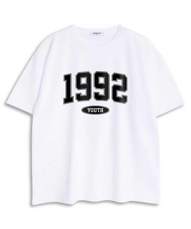 오버핏 크루넥 1992 반팔 티셔츠 화이트블랙