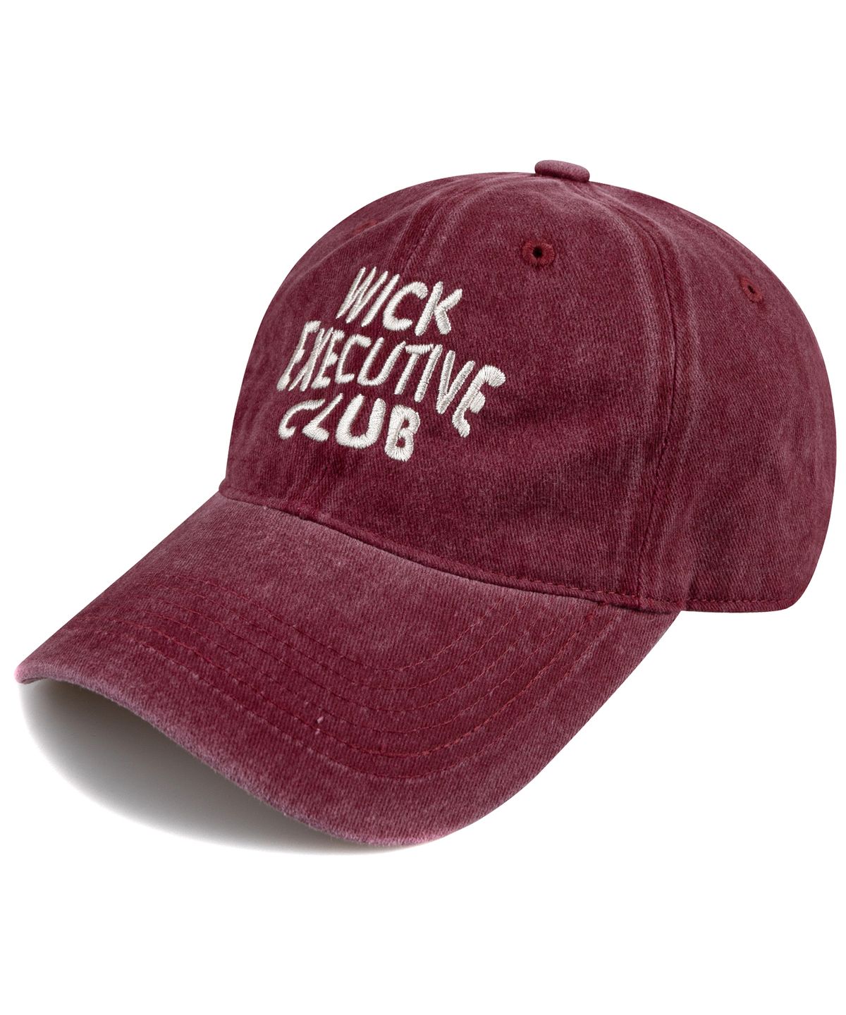 윅(WICK) EXECUTIVE CLUB 웨이브 스톤 워시드 볼캡-버건디