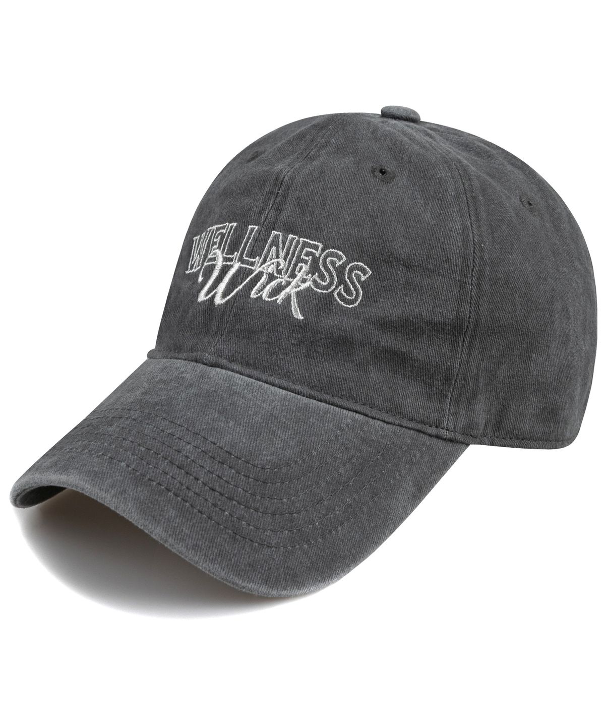 윅(WICK) WELLNESS 스톤 워시드 볼캡-그레이
