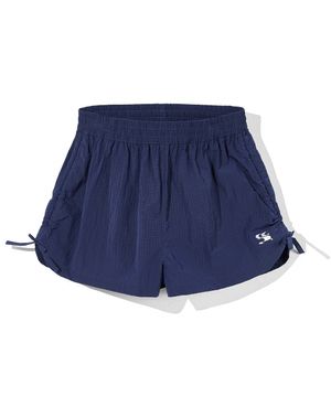 (우먼) WAVE 로고 심볼 셔링 쇼츠_네이비