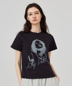 레트로 그래픽 반팔 티셔츠 블랙