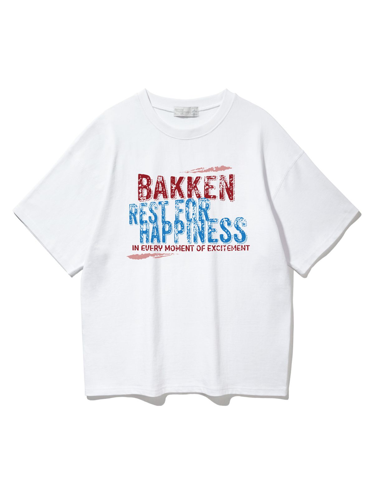 바켄(BAKKEN) Mixed-color Typography 반팔티셔츠 BK3986_화이트