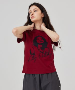 레트로 그래픽 반팔 티셔츠 레드