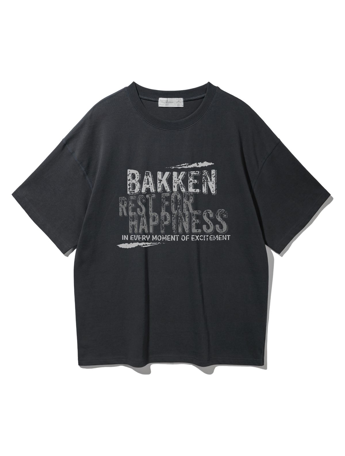 바켄(BAKKEN) Mixed-color Typography 반팔티셔츠 BK3986_차콜