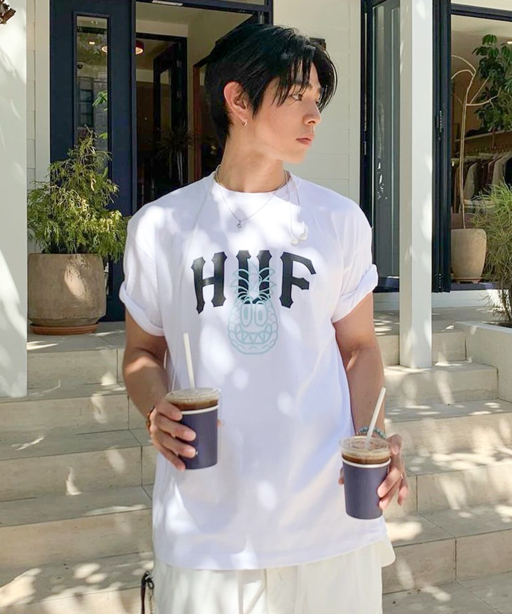 【HUF X REDDY】★人気★ピナクルクロップTシャツ MUSINSA公式 | HUF HUF x REDDY PINNACLE TEE [BLACK]