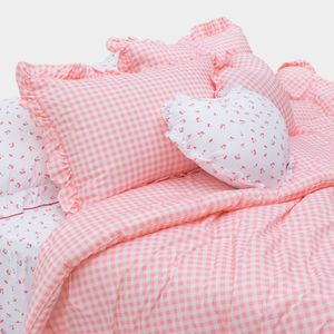 논더스트 깅엄 체크 프릴 알러지케어 차렵이불 4colors 3size