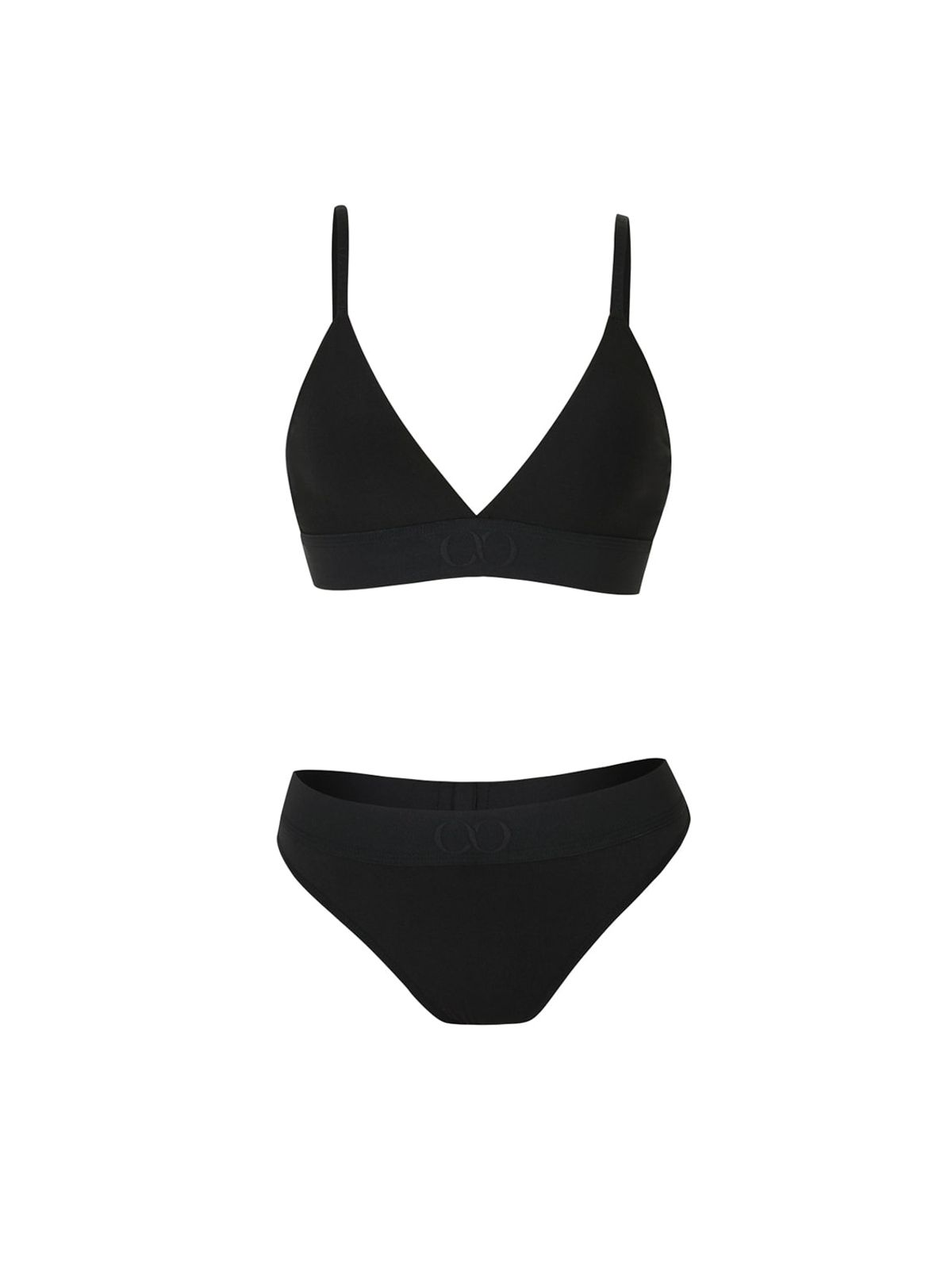 키세 언더웨어(QISE UNDERWEAR) 키랄 시그니쳐 툴링 트라이앵글 블랙 세트