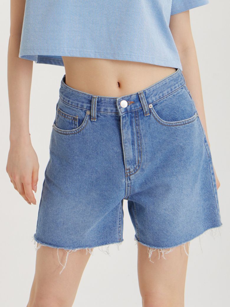 플라넷 데님 쇼츠 블루