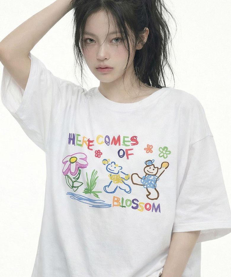 [UNISEX]HERE COMES OF 드로잉 반팔티_2color