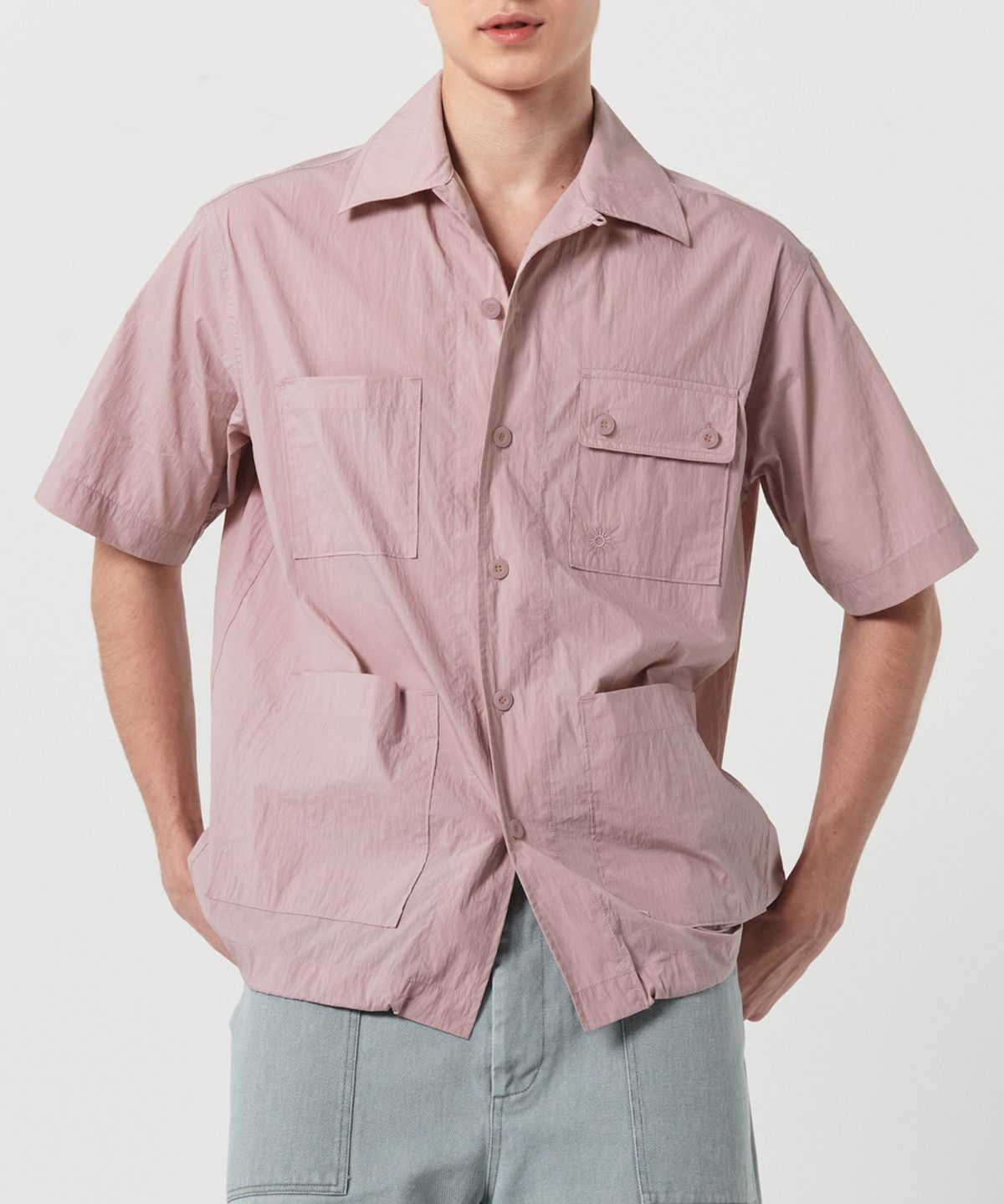 가든익스프레스(GARDEN EXPRESS) FOUR POCKET HALF SHIRT (dusty pink)