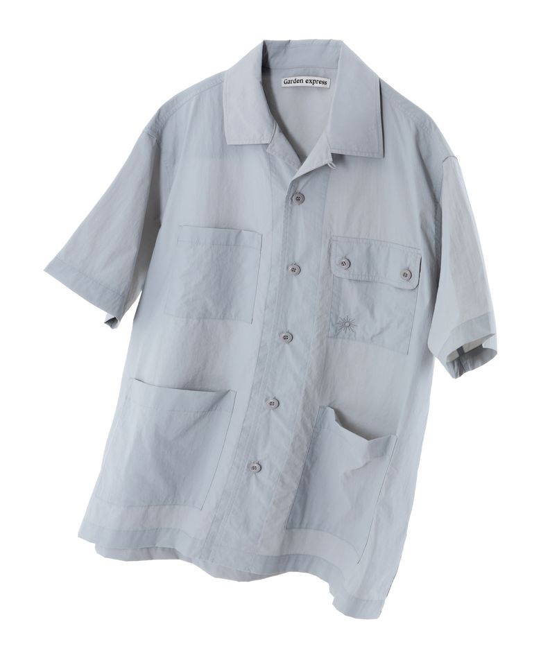 FOUR POCKET HALF SHIRT (grayish blue)