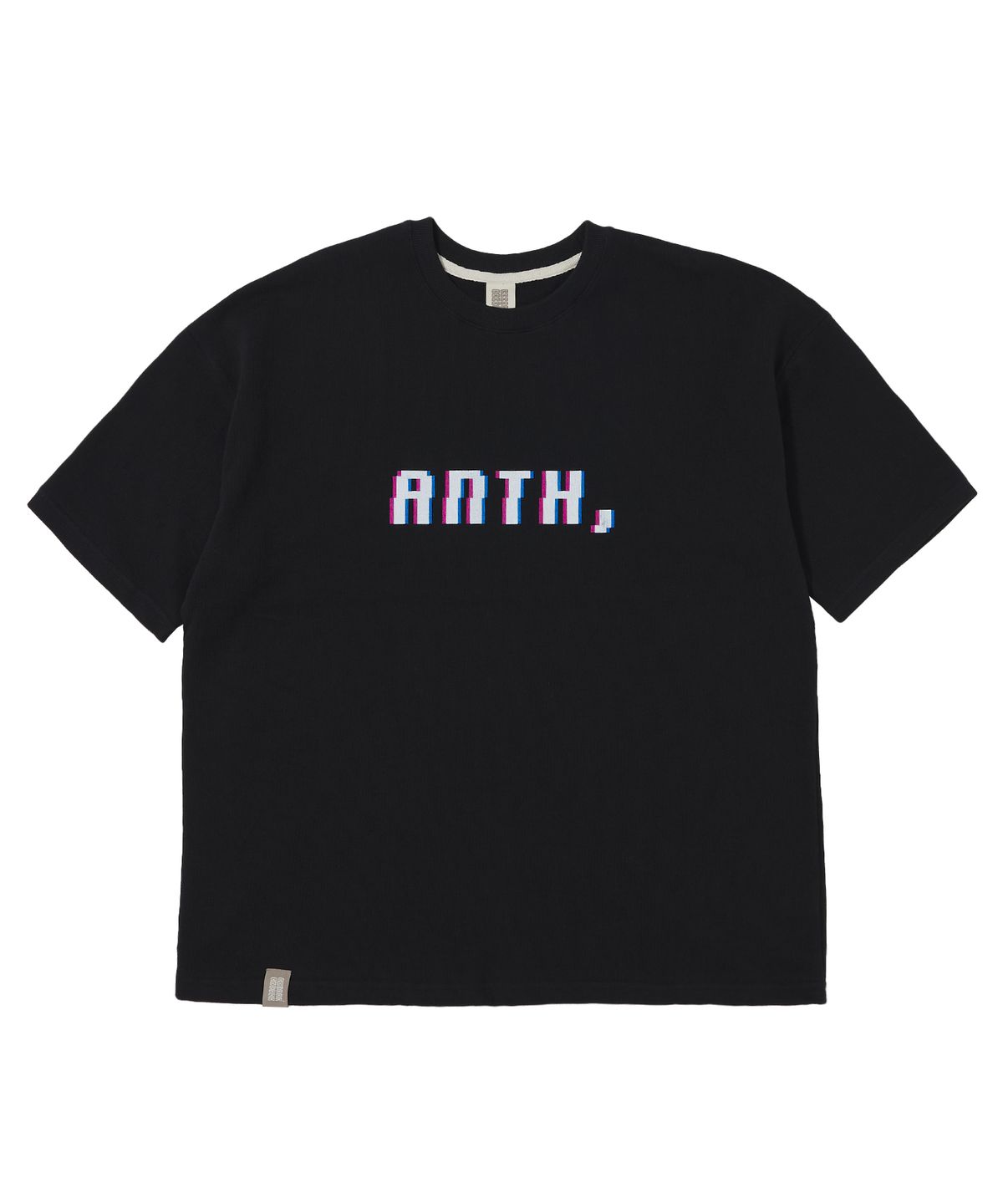 어낫띵(A NOTHING) PIXEL PIN-KNIT 1/2 BOX TEE (Black)