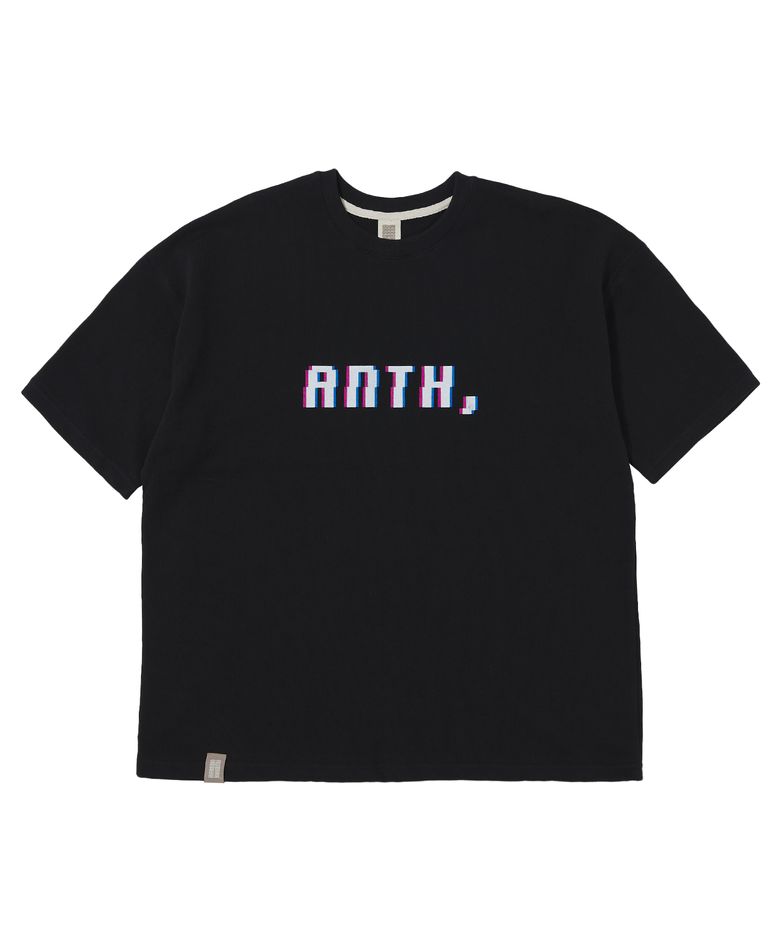 PIXEL PIN-KNIT 1/2 BOX TEE (Black)