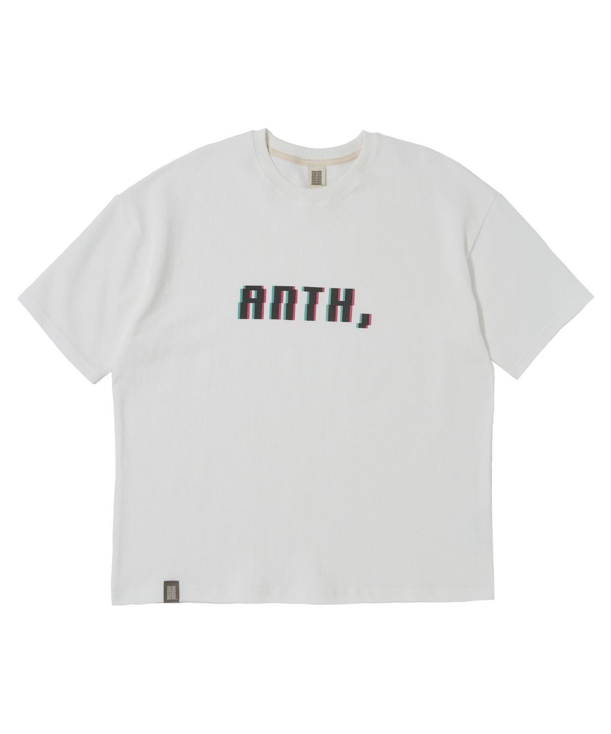 어낫띵(A NOTHING) PIXEL PIN-KNIT 1/2 BOX TEE (Off-White)