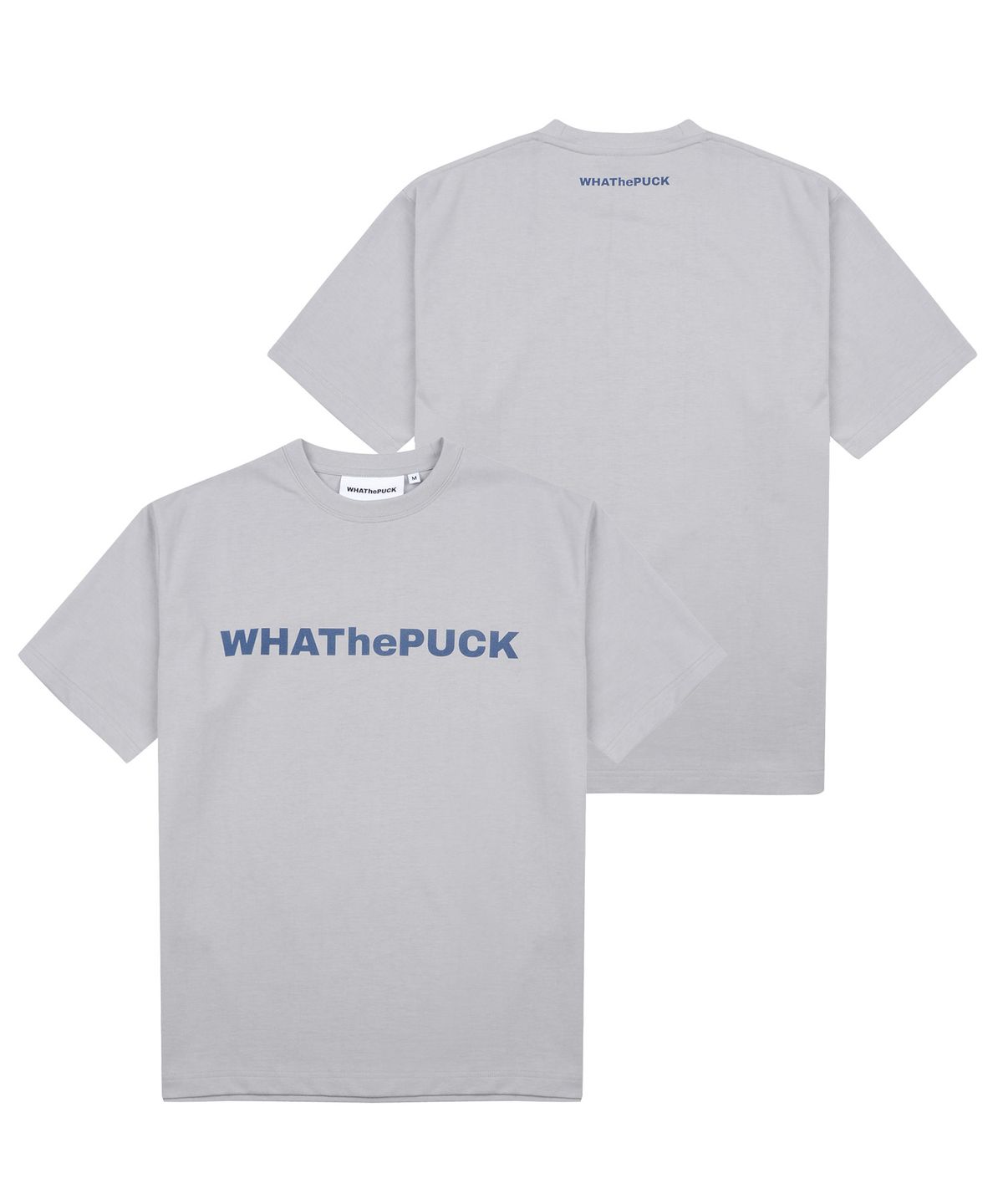 왓더퍽(WHATHEPUCK) W 로고 베이직 티셔츠 네이비 실버 그레이