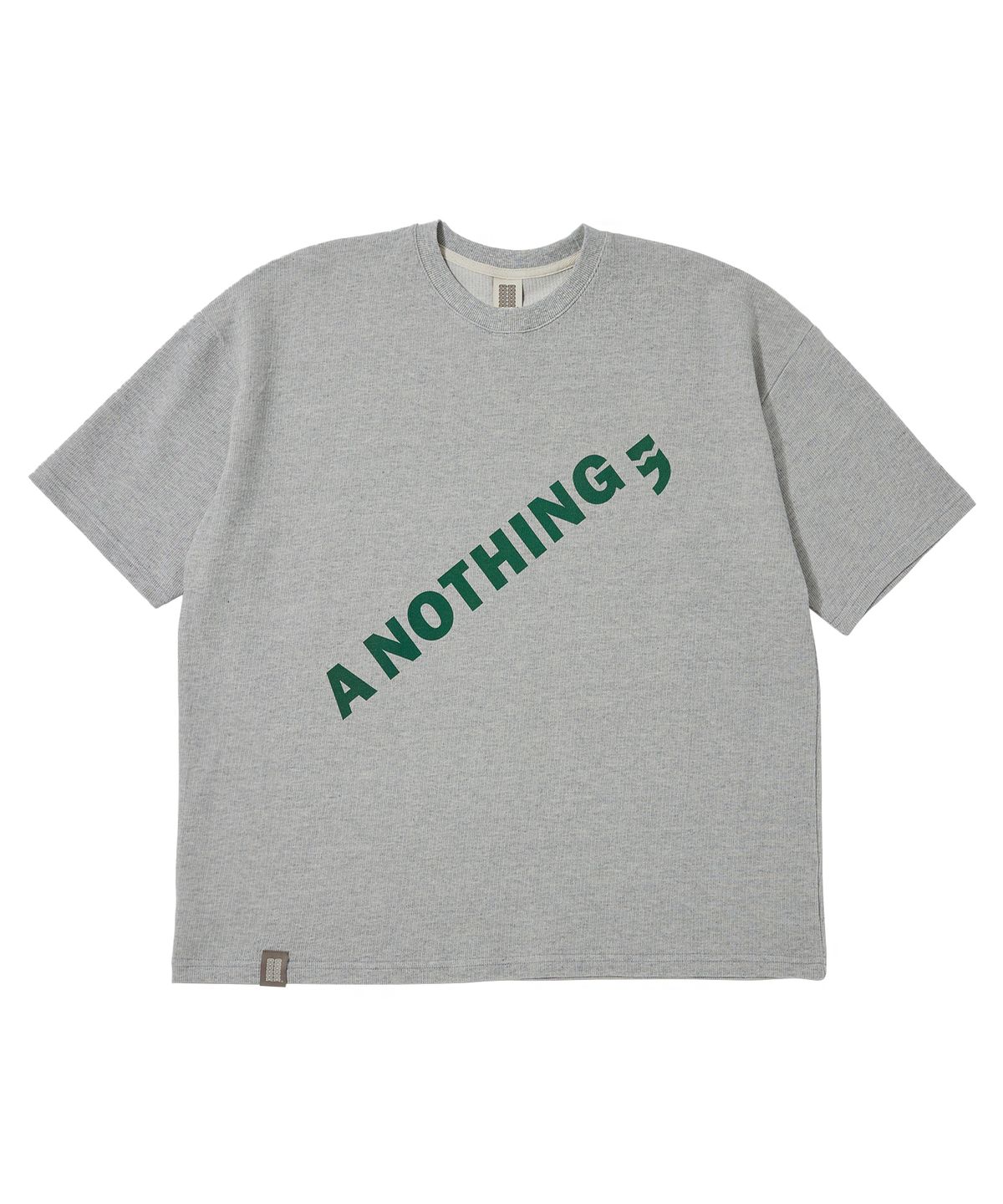 어낫띵(A NOTHING) DIAGONAL PIN-KNIT 1/2 BOX TEE (Gray)
