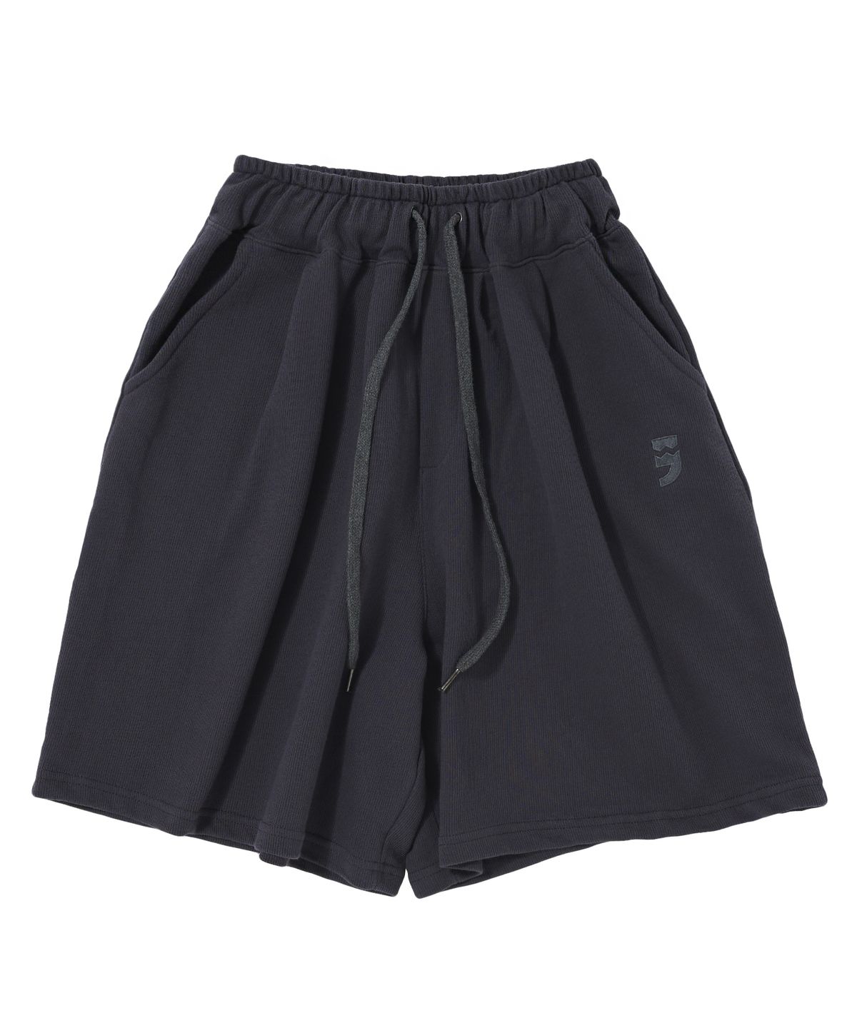어낫띵(A NOTHING) PIN-KNIT WIDE 1/2 PANTS (Charcoal)