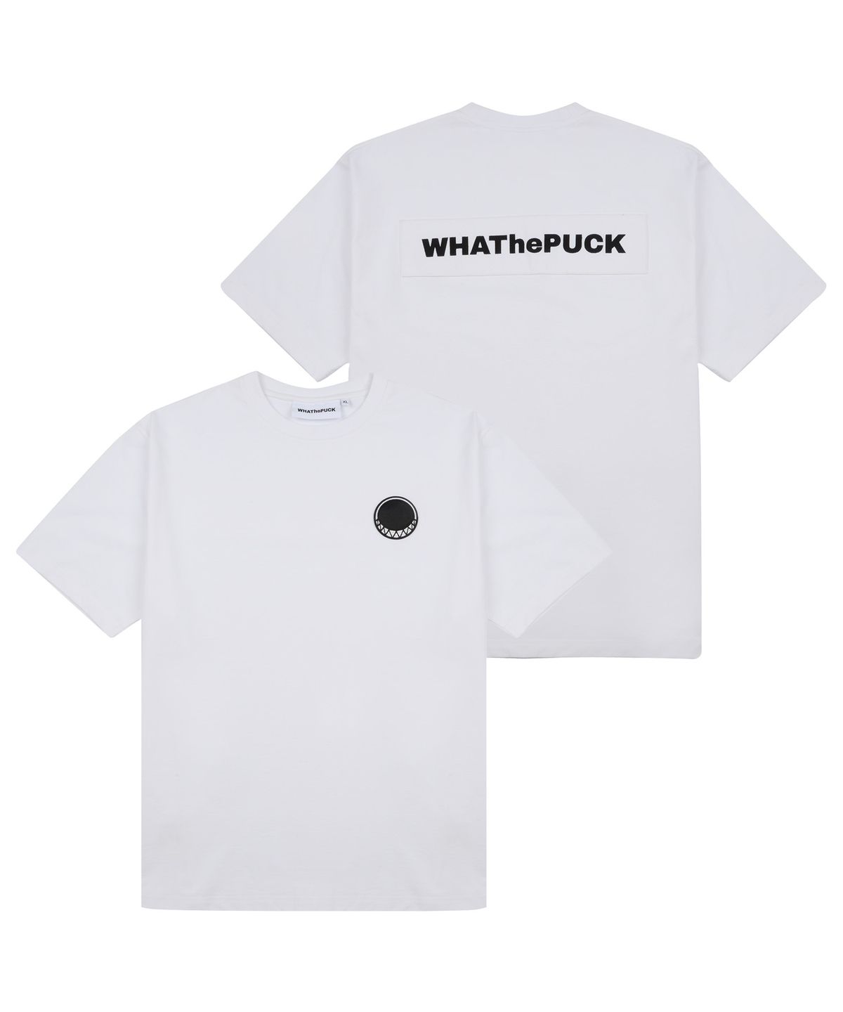 왓더퍽(WHATHEPUCK) P 로고 자수패치 티셔츠 화이트