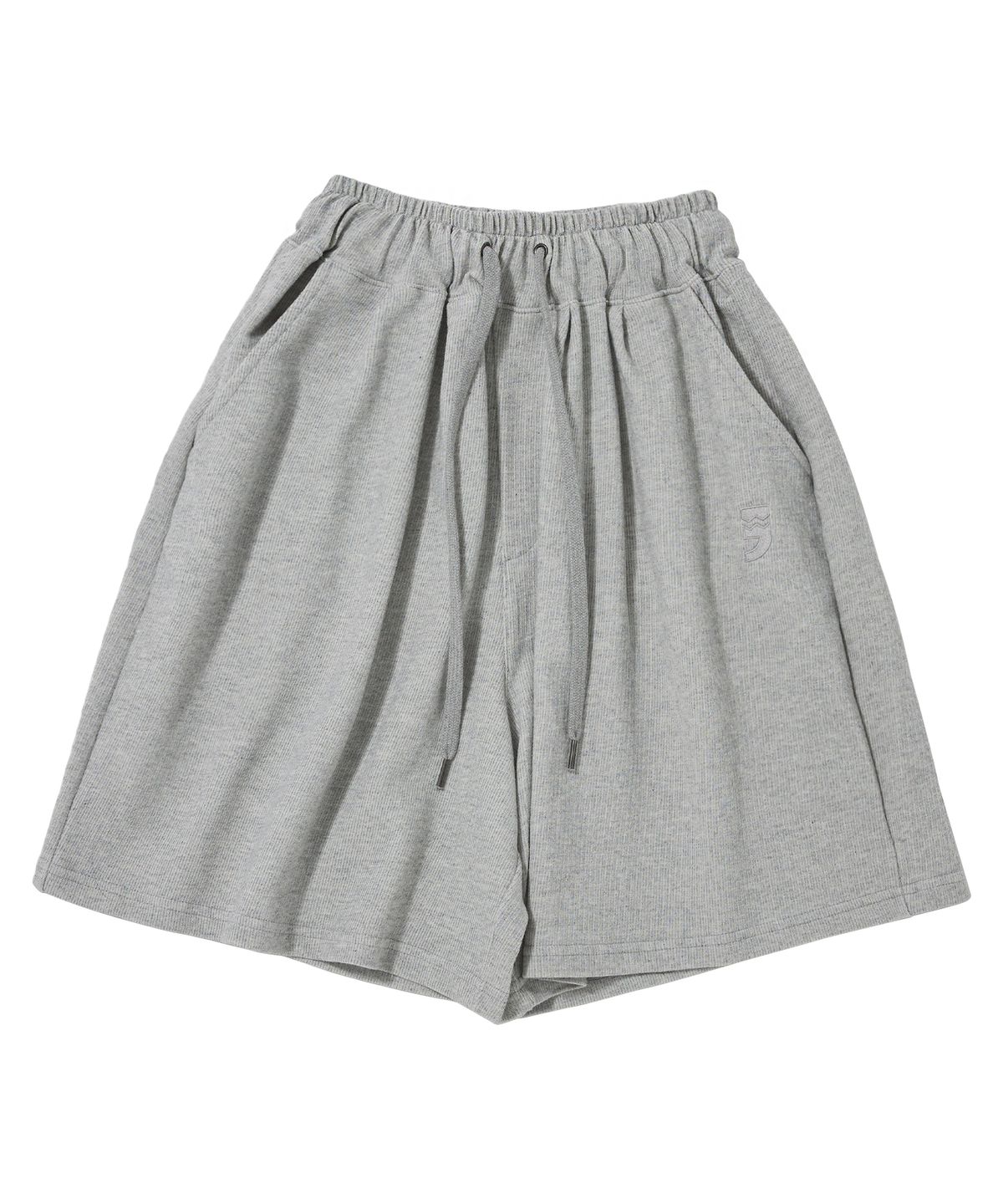 어낫띵(A NOTHING) PIN-KNIT WIDE 1/2 PANTS (Gray)