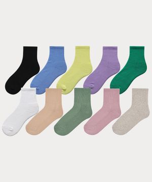 [6PACK] 여자 스포츠 쿠션 미들삭스 10 COLORS