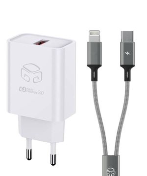 18W USB  고속 충전기+2in1 멀티 고속충전 케이블