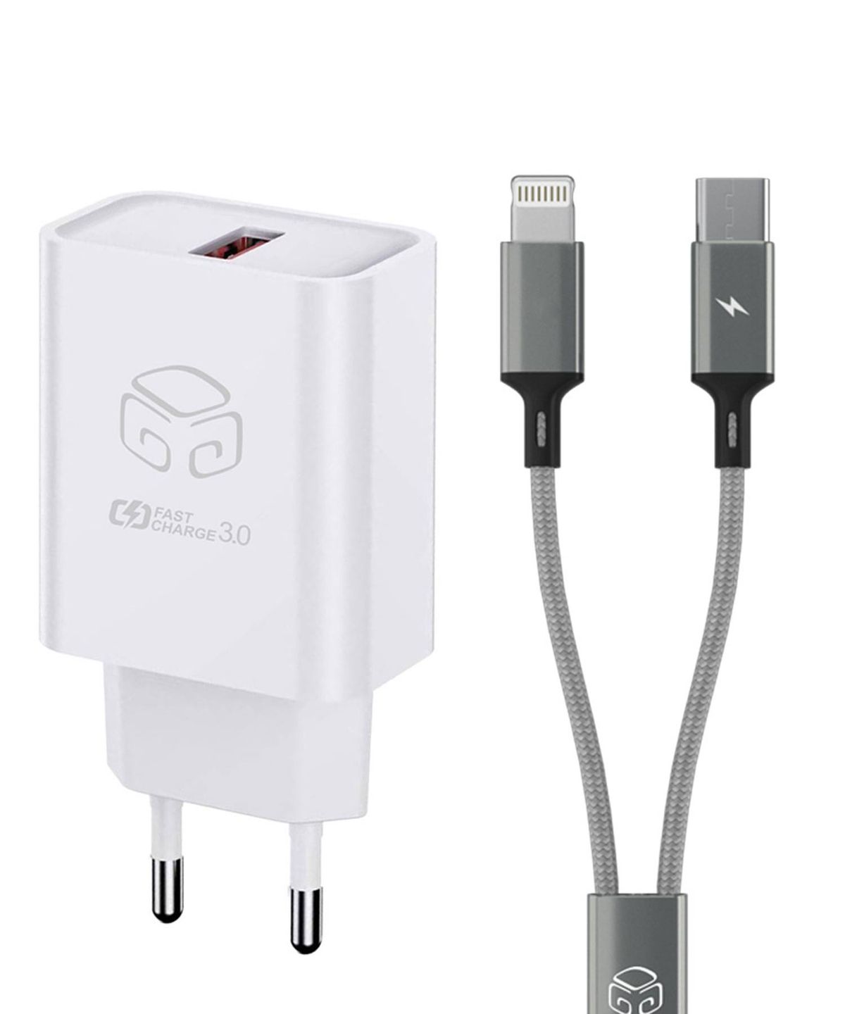 디지지(DEGEEGEE) 18W USB  고속 충전기+2in1 멀티 고속충전 케이블