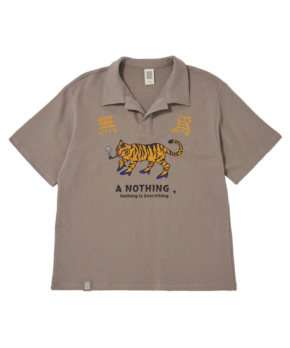 어낫띵(A NOTHING) MU-WI PIN-KNIT 1/2 COLLAR-TEE (Beige)