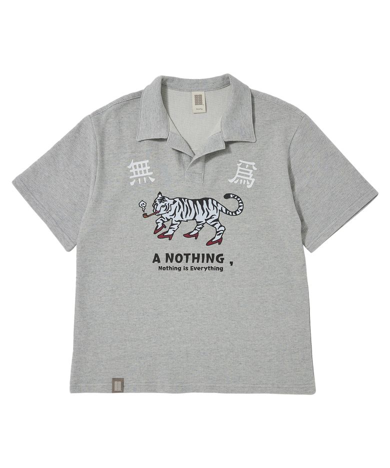 MU-WI PIN-KNIT 1/2 COLLAR-TEE (Gray)
