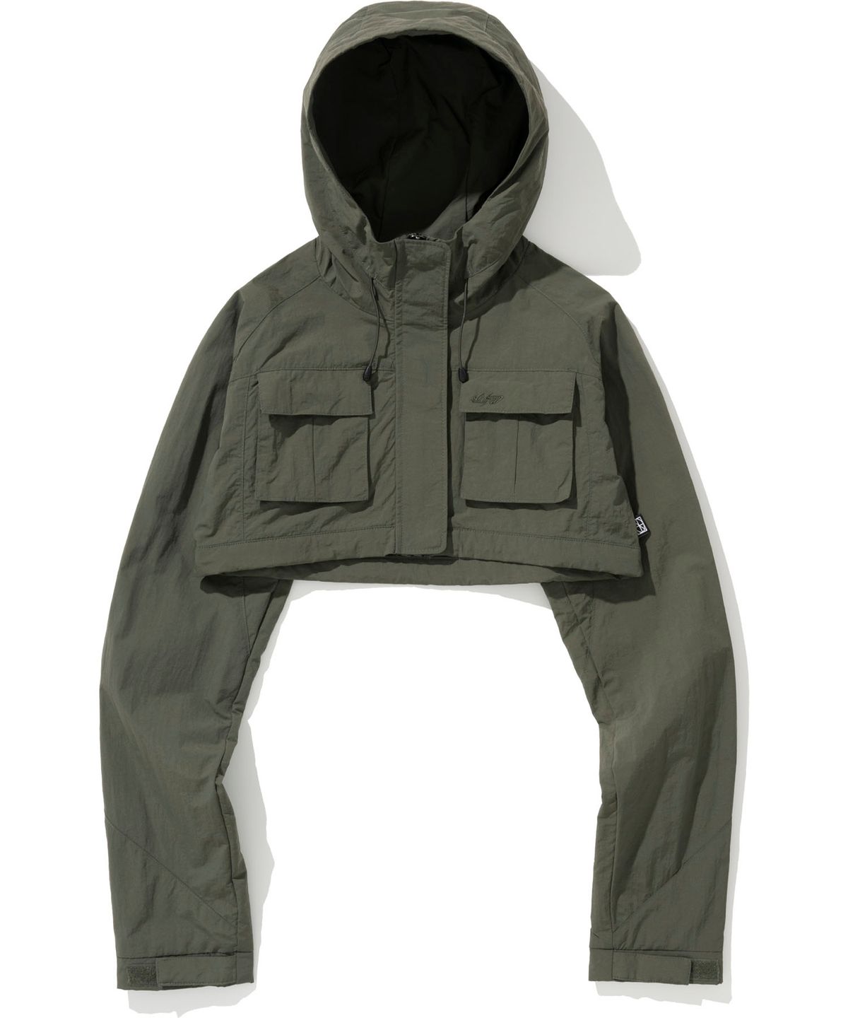 낫포너드(NOT4NERD) W Nylon Hooded Bolero Jacket - Khaki